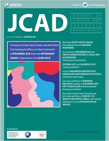 An image of the cover for the journal of cosmetic and aesthetic dermatology